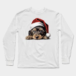 Christmas Peeking Puppy Long Sleeve T-Shirt